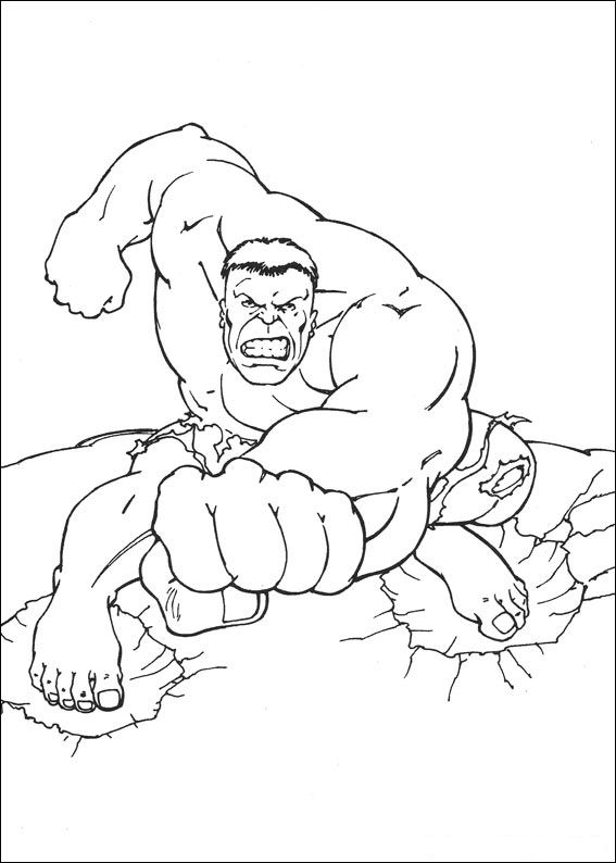 Print Hulk kleurplaat